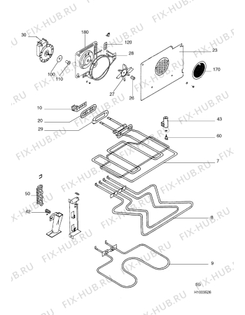 Взрыв-схема плиты (духовки) Aeg C53370V-W - Схема узла H10 Oven Furniture, Users manual